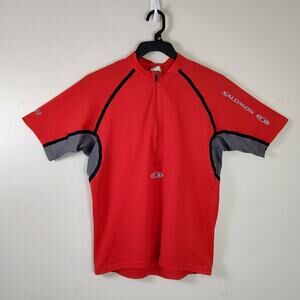 VTG Salomon LAB X-static red half zip active lightweight cycling shirt mens M